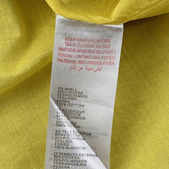 Yumi Yellow Polka Dot 8/10 L Sleeveless Fit & Flare Dress Viscose Linen Boho - Picture 3 of 15